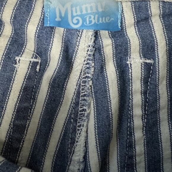 Show Me Your Mumu Womens Berkeley Bell Bottoms Striped Raw Hem Blue Size XS - Picture 8 of 14